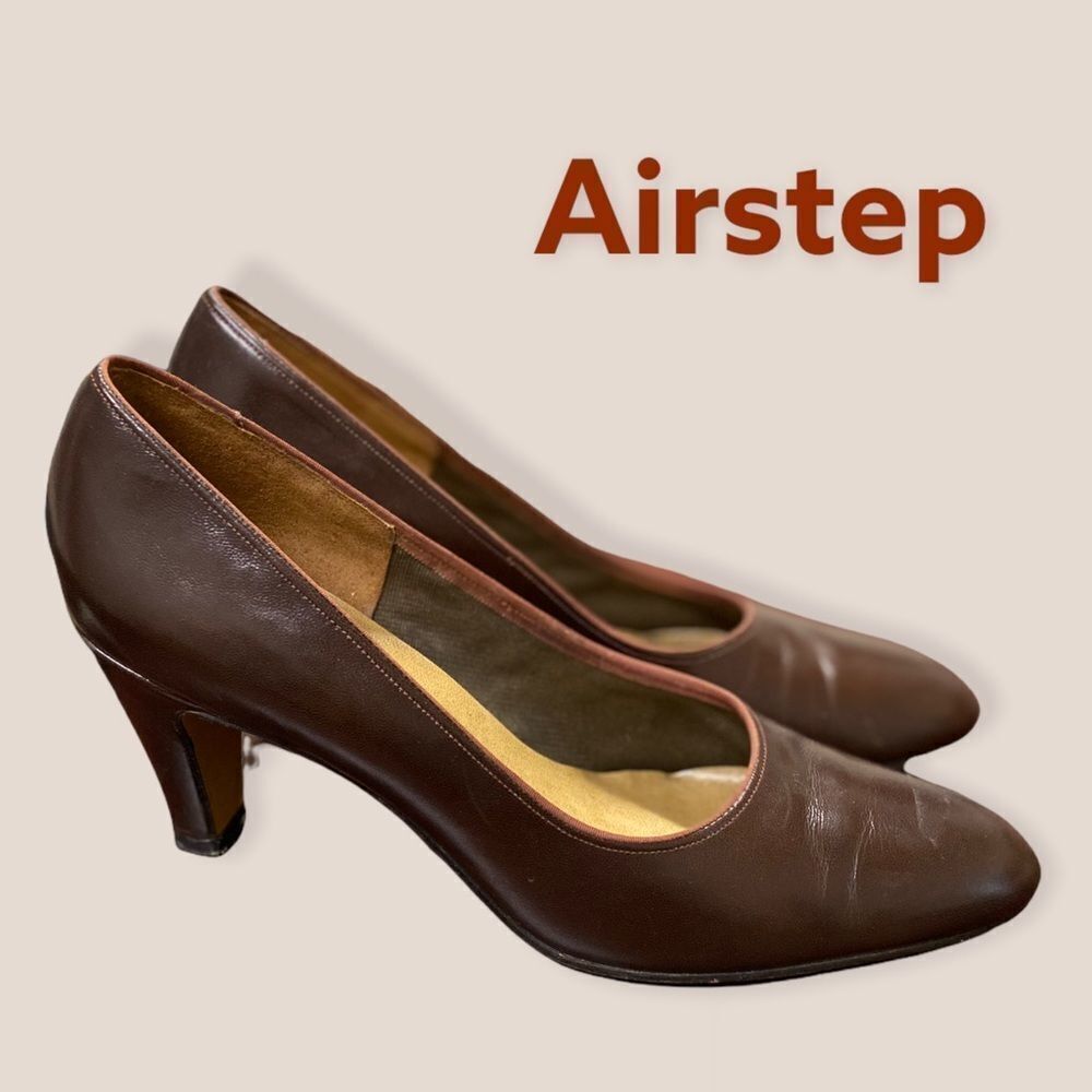 Airstep Brown Leather Women's Pumps Heels 8